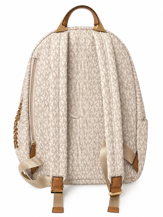 Michael Kors Cream Logo Backpack with Gold Chain Detail and Dustbag
